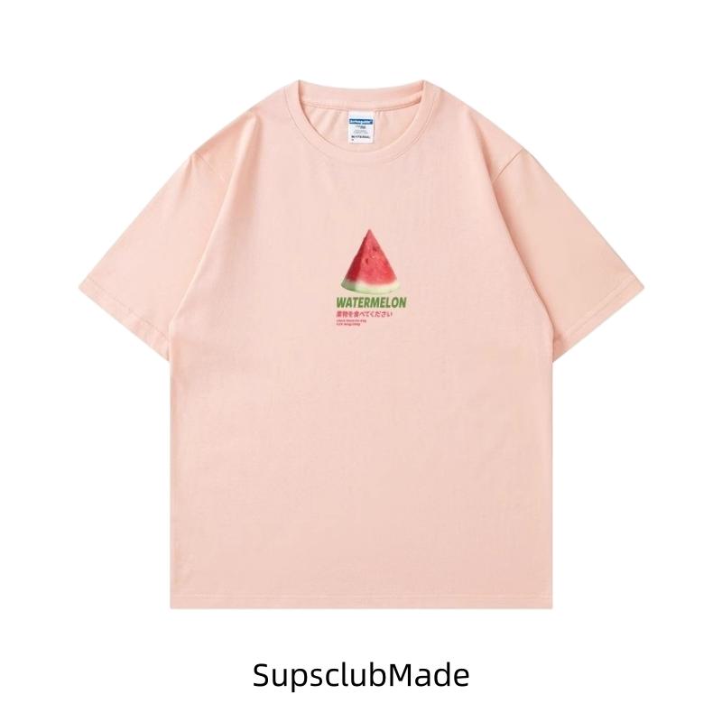 

2025 men s heavyweight versatile short sleeved base shirt with loose printed pattern, made of pure cotton, loose and oversized 4XL