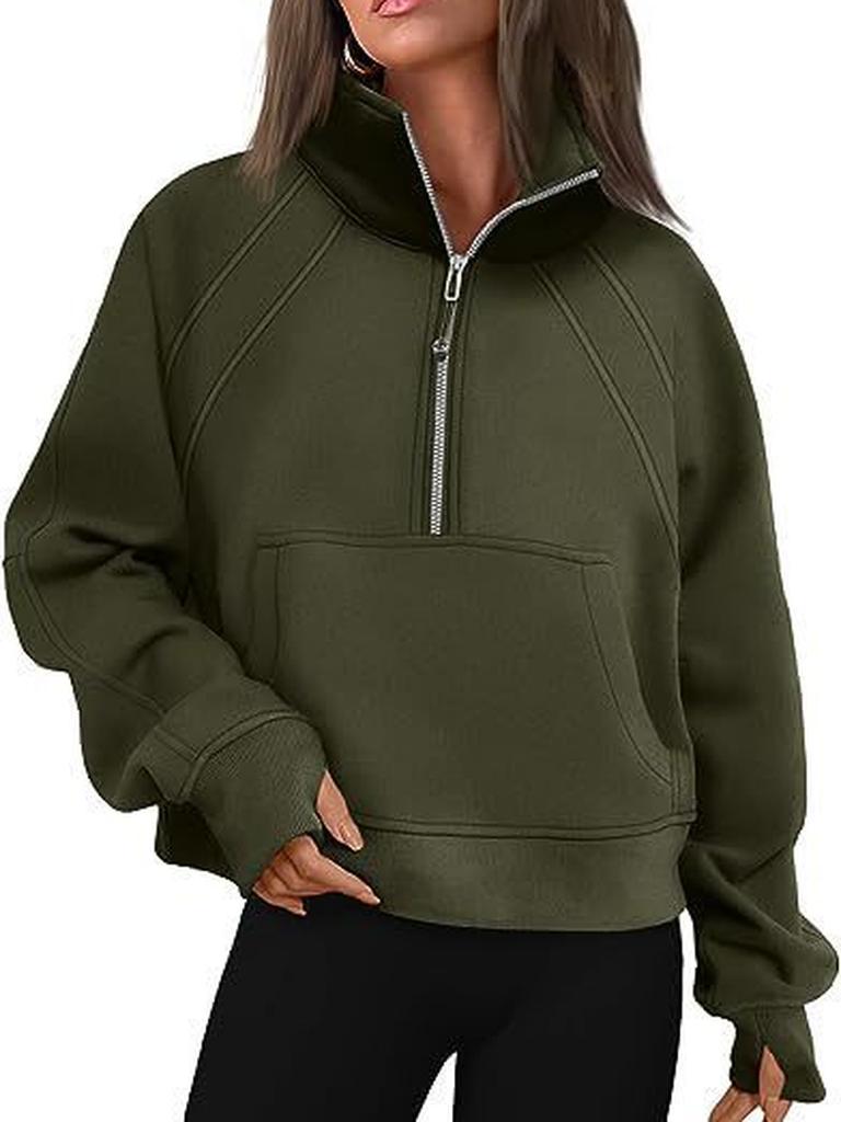 Long Sleeve Fleece Hoodie for Women Yoga Fitness