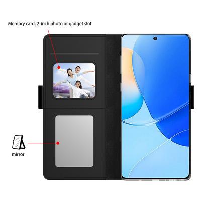 For Motorola Edge 50 Pro 5G Case Mirror Design PU Leather Cover with Card Holder