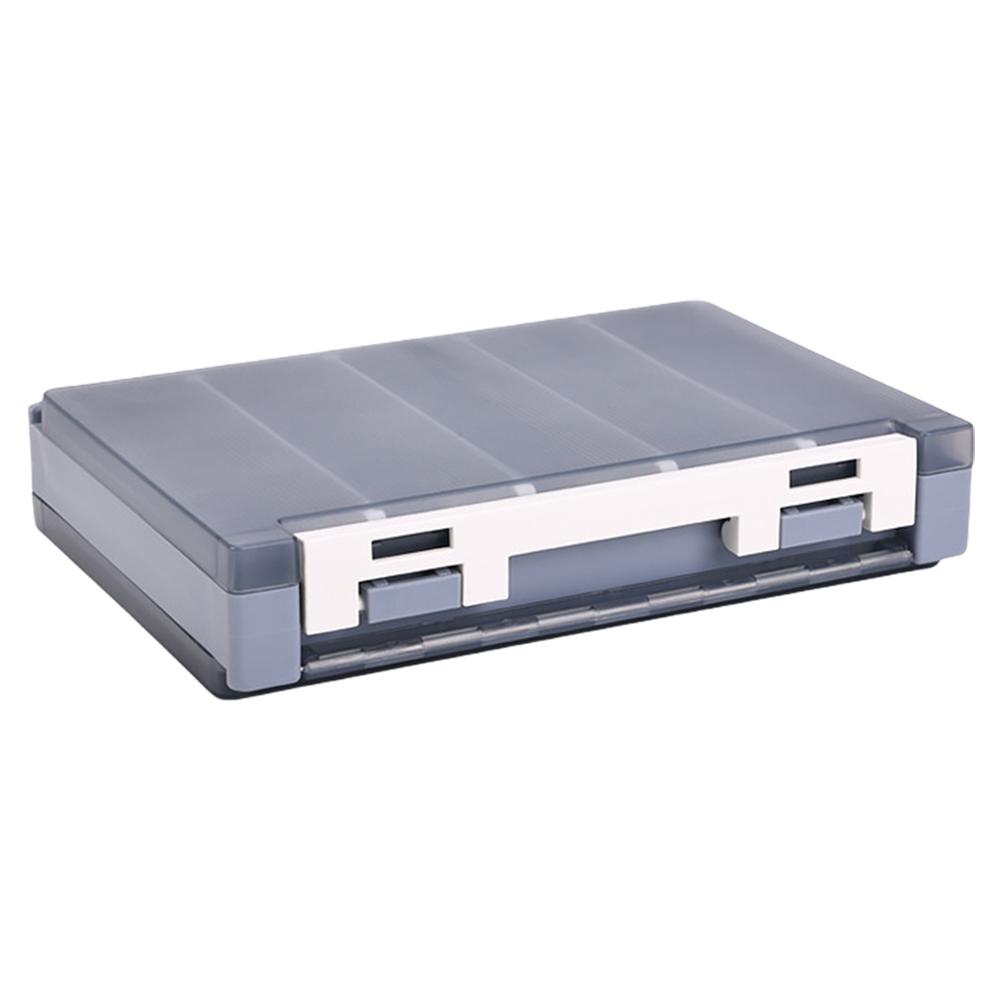 

Double Sided Fishing Lure Jig Head Box Organizer with Adjustable Dividers Fishing Bait Storage Case Fishing Lure Box for Fishing сірий колір