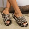 Women's Retro Leopard Print EVA Slides - Slip-On Open-Toe Beach Sandals with Soft Cushioned Sole, Quick-Dry Lightweight Design F