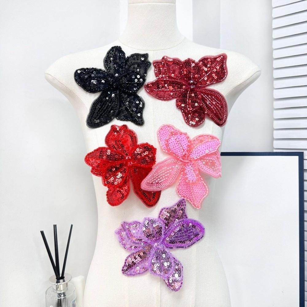 Lace Sequin Studded Clothing Corsage Three-dimensional Flower 3D Flower Patch Cloth