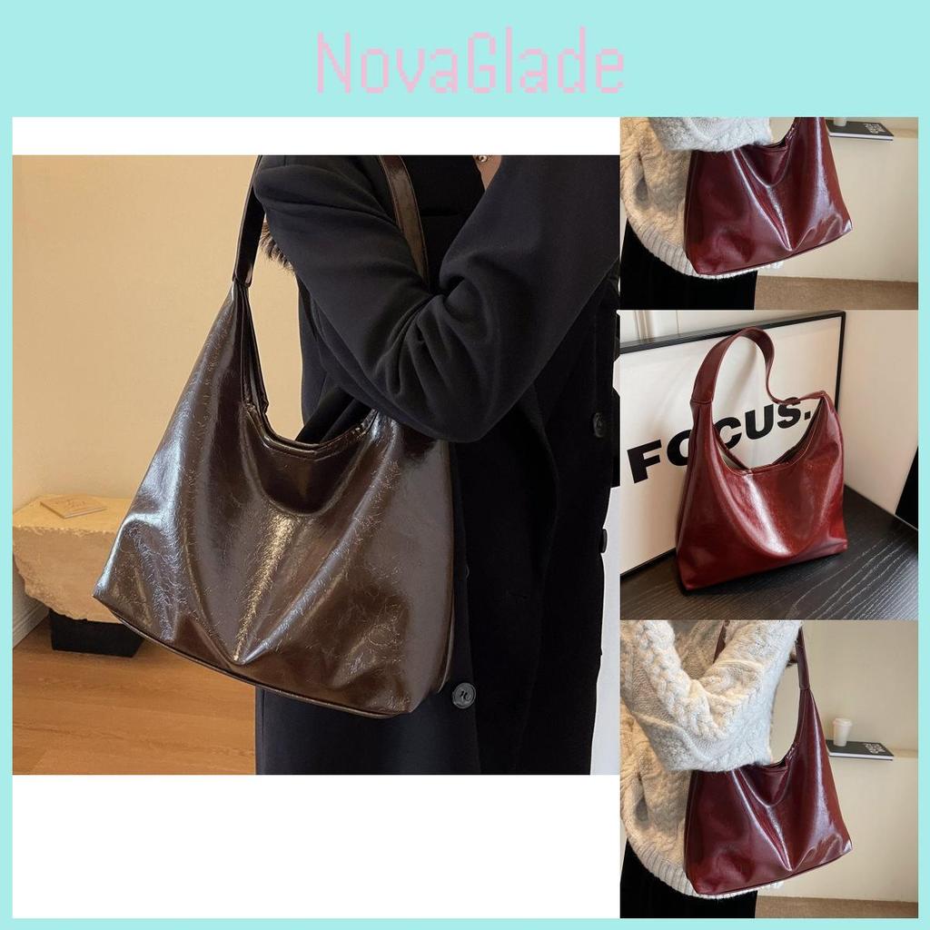 Large Capacity Red Vintage Style Shoulder Tote Bag For Women Ideal Wedding Accessory