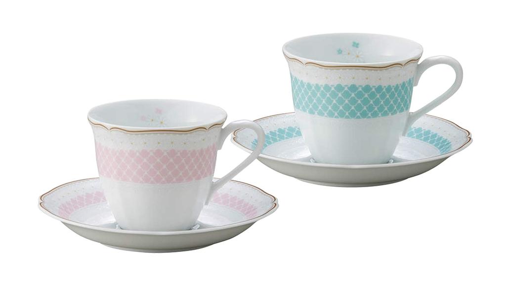 Noritake Coffee Cup & Saucer (Color-Changing Pair Set) 215cc Daisy Bell Microwave-Safe, Pink and Blue Fine Porcelain, P9588A/1705-01