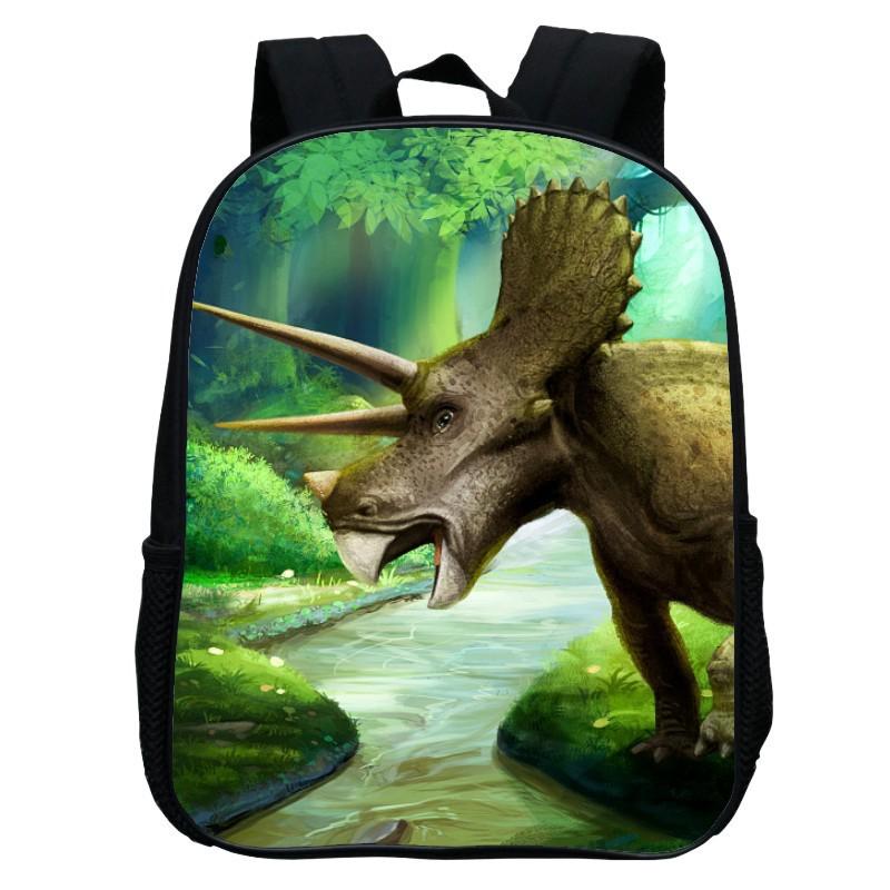 Gedruckter Tier-Dinosaurier Schulranzen Cartoon Tyrannosaurus Rex 17 Zoll Rucksack Leicht Lässig Herren