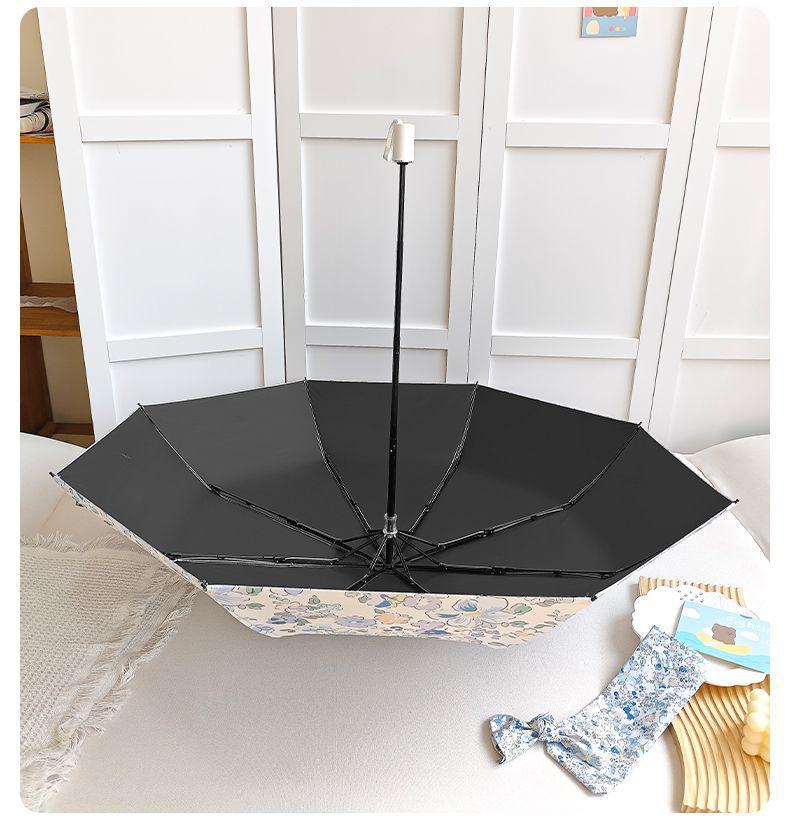 Japanese Floral Parasol Umbrella: Automatic, UV-Resistant, Cartoon Design for Rain or Shine