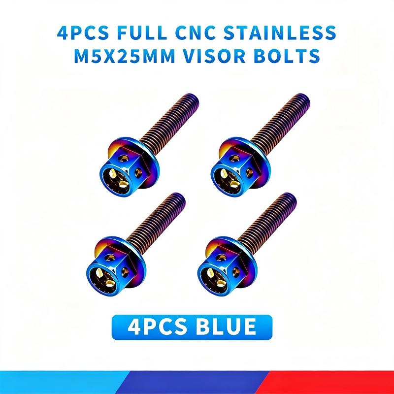 4Pcs/Set Full Cnc Stainless M5X25Mm Visor Bolts For Nmax / Pcx / Aerox / Adv Flower Design