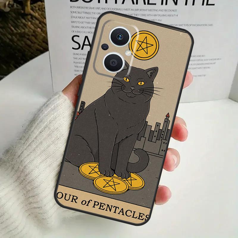 Katzen Tarot Hexerei Handyhülle Für OPPO Reno 8 7 Lite 8T 11 12 13 14 14F 10 Pro OPPO Find X8 X6 X5 X9 Pro Cover