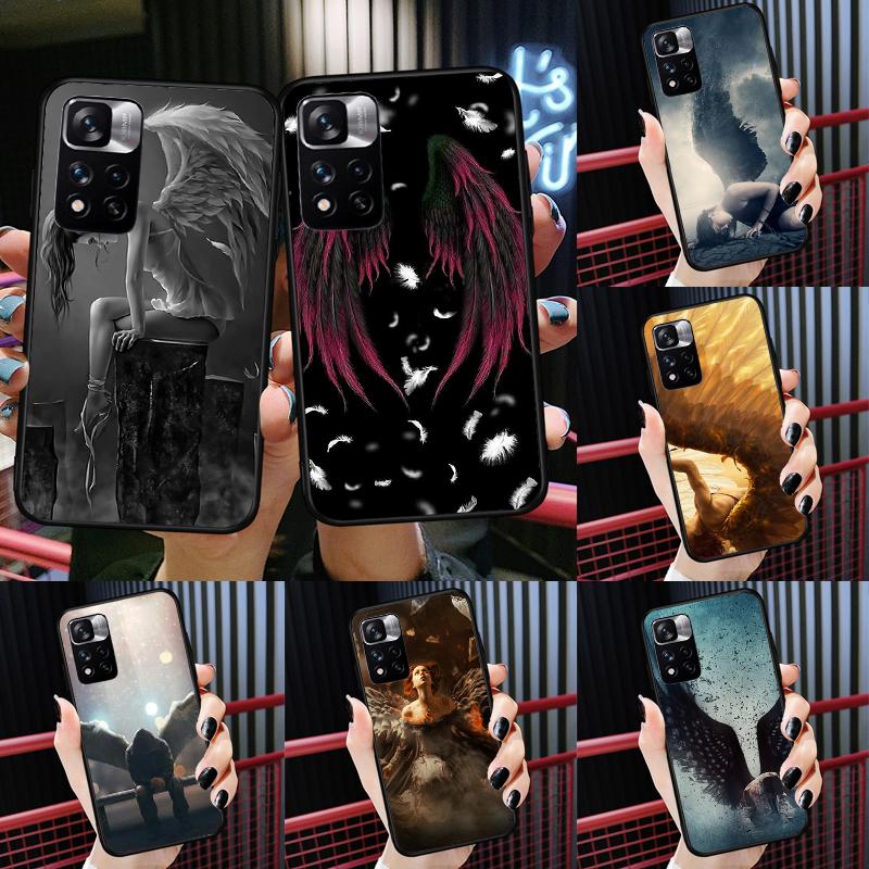 Fallen Angel Wings Art Case For Redmi Note 12 11 Pro Cover For Redmi Note 10 8 9 Pro 10S 11S 9A 9C 12C 10A 10C