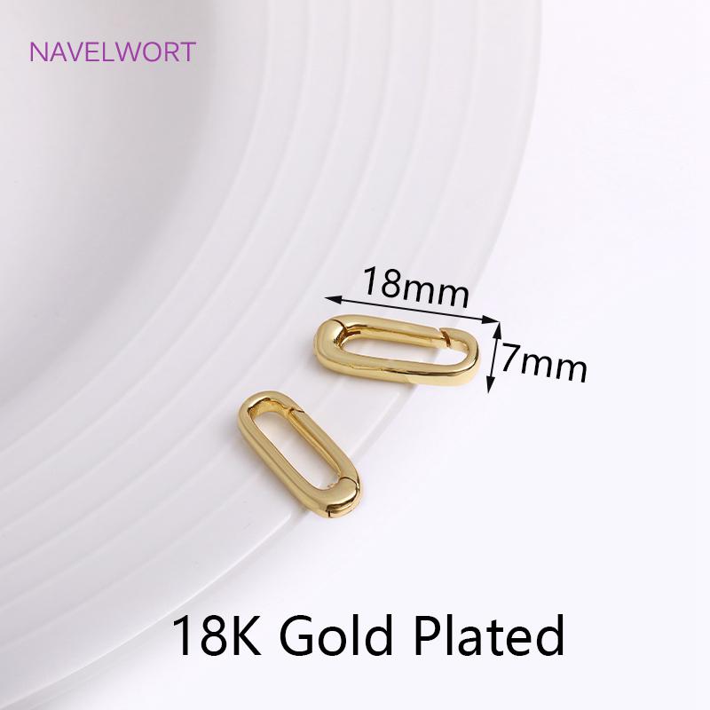 

Trendy 18K Gold Plated Brass Heart/Oval Carabiner Spring Clasps Push Clasp For DIY Handmade Jewelry Making Accessories 1 Piece