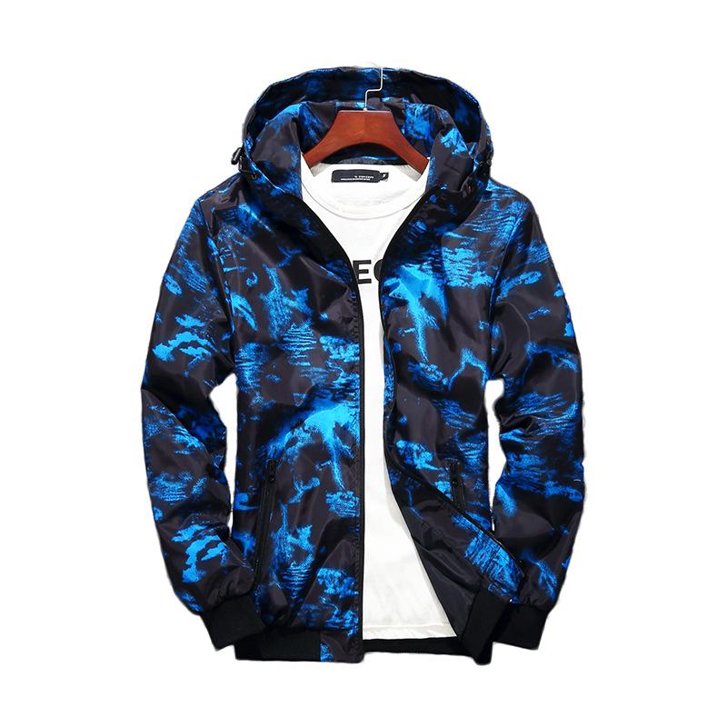

Spring Autumn Mens Casual Camouflage Hoodie Jacket Men Waterproof Clothes Men s Windbreaker Coat Male Outwear 5XL 5XL синій