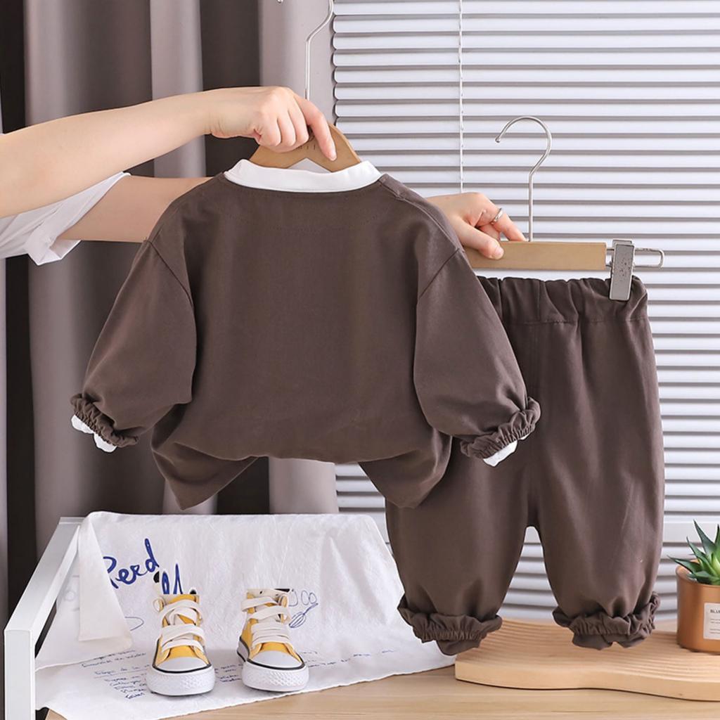 Dětská ležérní souprava s dlouhým rukávem, pohodlné každodenní oblečení