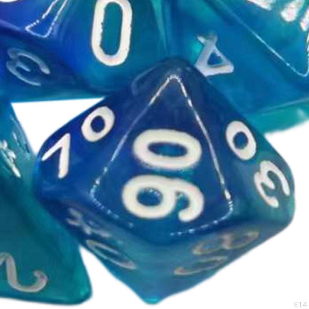 7 Stück Polyedrische Würfel Langlebig D8 D4 D10 D12 D20 D6 Graviert Tragbar Mehrzweck für Tabletop-Spiel