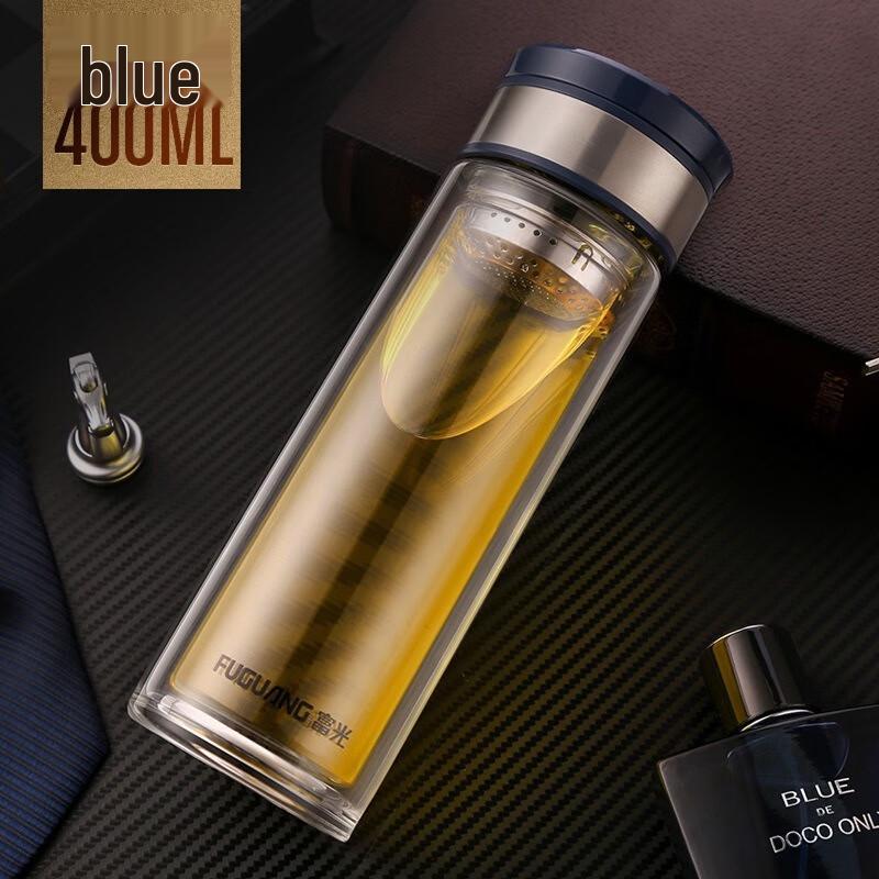 Fuguang G1707 Double-Layer Portable Glass Tea Cup