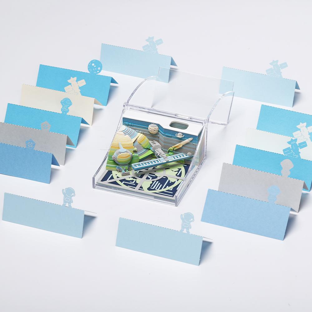 Professional Manufacturer Alien Exploration Note Pad Loose Leaf Satellite Shape Paper Craft Art for Desktop Ornaments