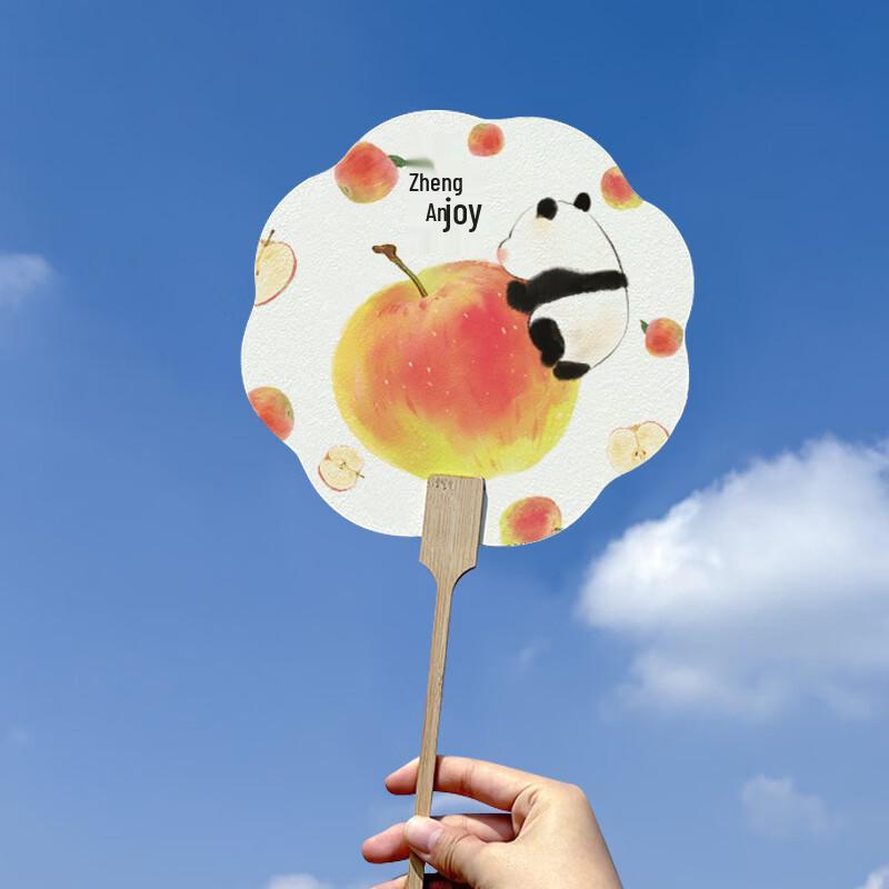 Фруктовая Панда Ручная Роспись Китайский Стиль Круглый Веер (5-Pack)