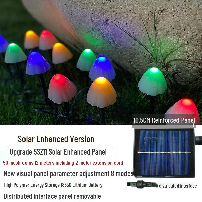 Waterproof Solar Mushroom String Lights for Outdoor Courtyard & Garden Decoration