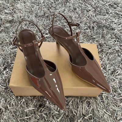 Fashion Buckle Strap Women Pumps Sexy Pointed Toe Thin High Heels Slingbacks Sandals Fashion Wedding Party Dress Shoes
