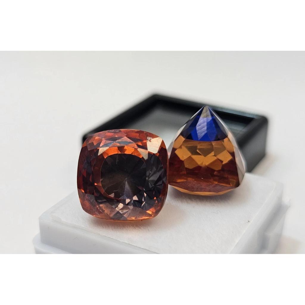 45+ Ct Pitambari Sapphire For Earring Cushion Cut Fabulous Certified Gemstone