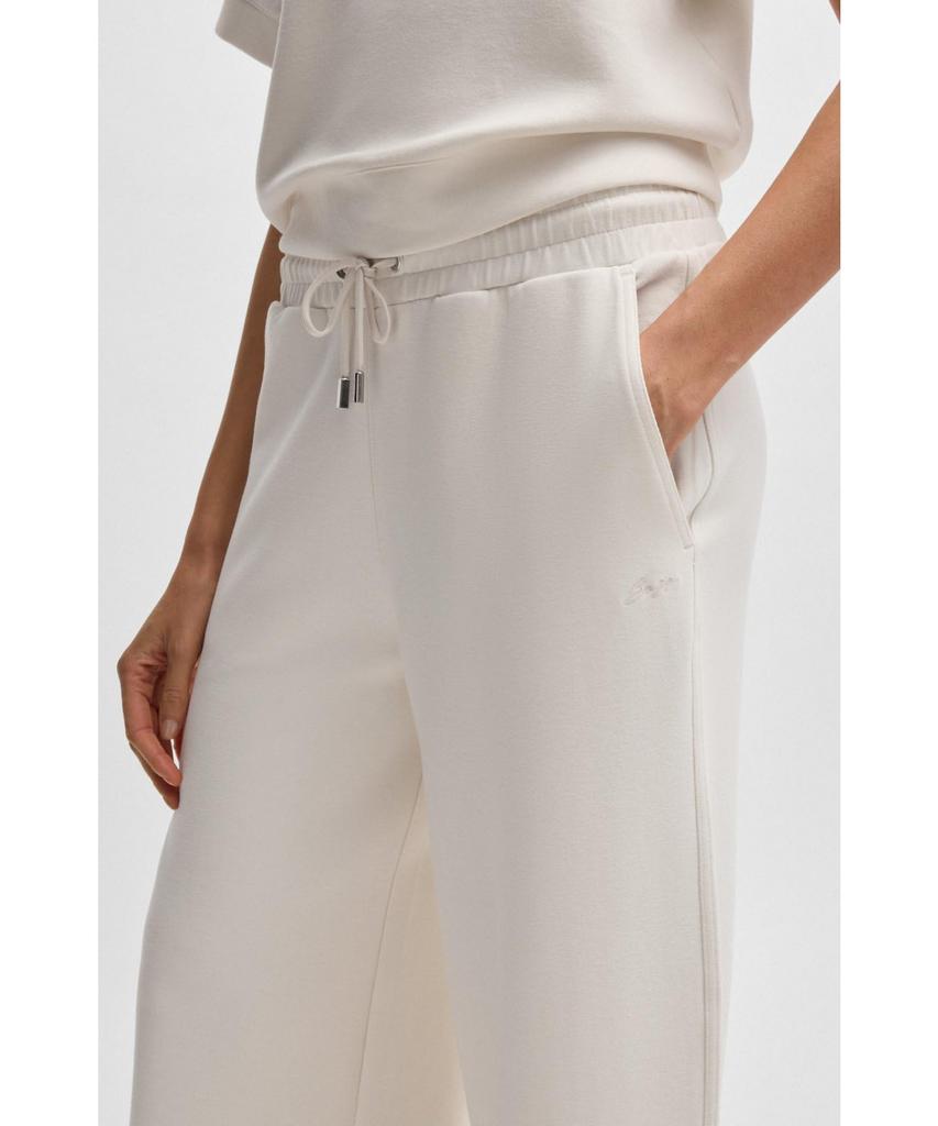 BOSS Tracksuit Stretch Size White Women's Wide-Leg Bottoms, Fabric, M,