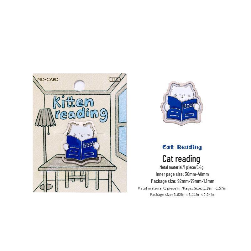 

Mò Mò Metal Bookmark - Cat Life Mini Theater Series: Cute Cat Reading Marker