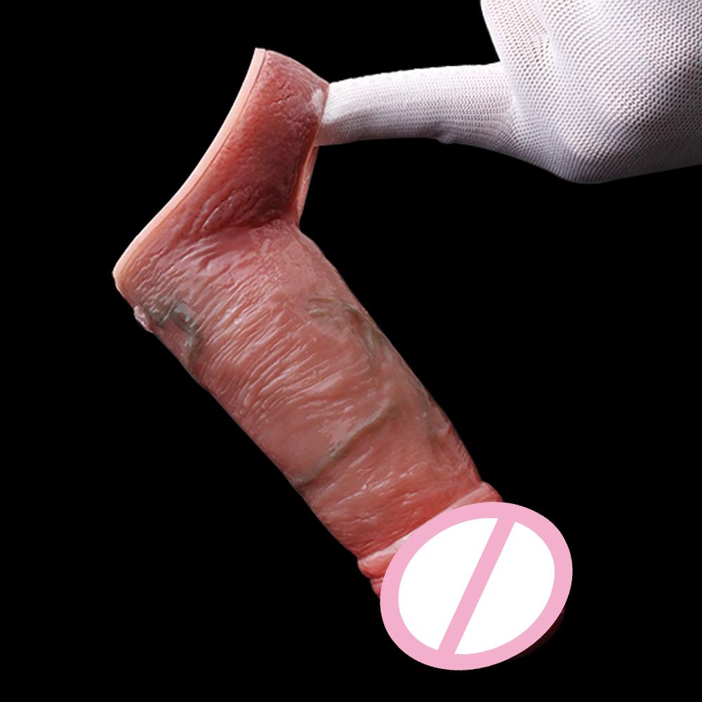 SXXY Adult Reusable Silicone Dick Sleeve Sex Toys Cock Sheath Penis Extender For Men Delay Ejaculation Cock ring Sex Shop Condom