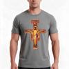 San Damiano Cross Tshirt Summer Casual Cotton Tee Oversized Streetwear Tops Vintage Graphic Print Loose Fit Short Sleeve