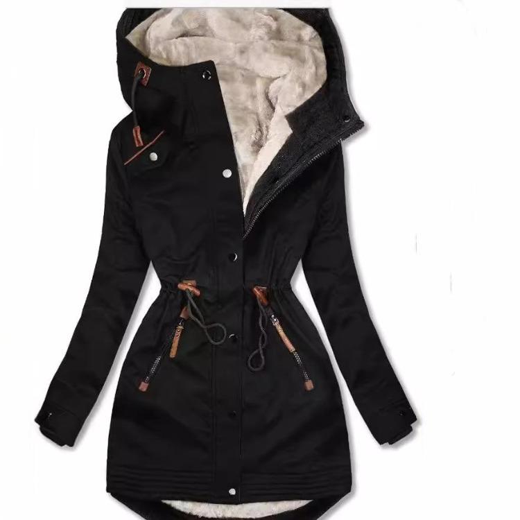 Women Slim Warm Hooded Winter Jacket Cotton Long Sleeve Zippered
