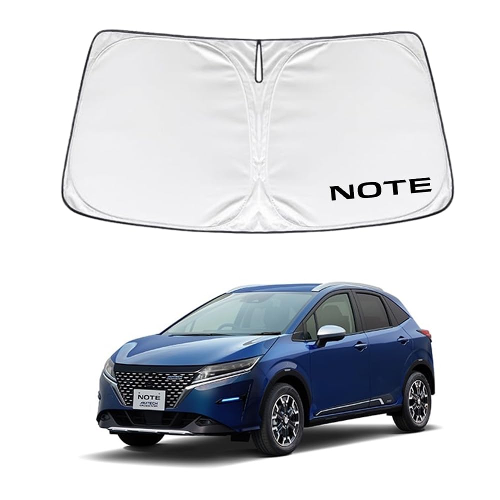 

САВАКАКИ Солнцезащитный козырек для Nissan Note Специально разработан для лобовых стекол от солнечного тепла и УФ-излучения, Компактное хранение E13, Логотип, Защита, Изоляция, Защита,