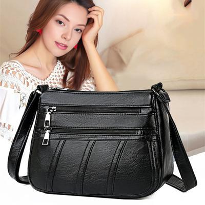 Dámská taška přes rameno Faux Leather Crossbody Bag Jednoduchá taška přes rameno s více kapsami Kabelka pro dojíždění, nákupy, randění