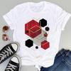 Watercolor Lovely Striped 90s Summer Fashion Women Print Tee Top Tshirt Short Sleeve Lady Female Clothing Casual Graphic T-shirt