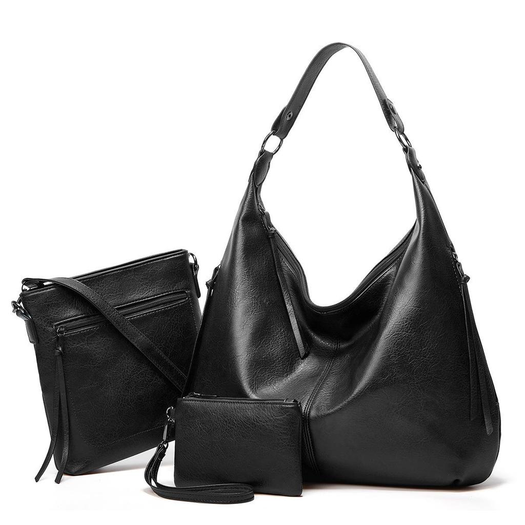 Women's 2023 Autumn/Winter Tote: Large Capacity Soft Leather Shoulder Handbag with Mother-and-Child Design