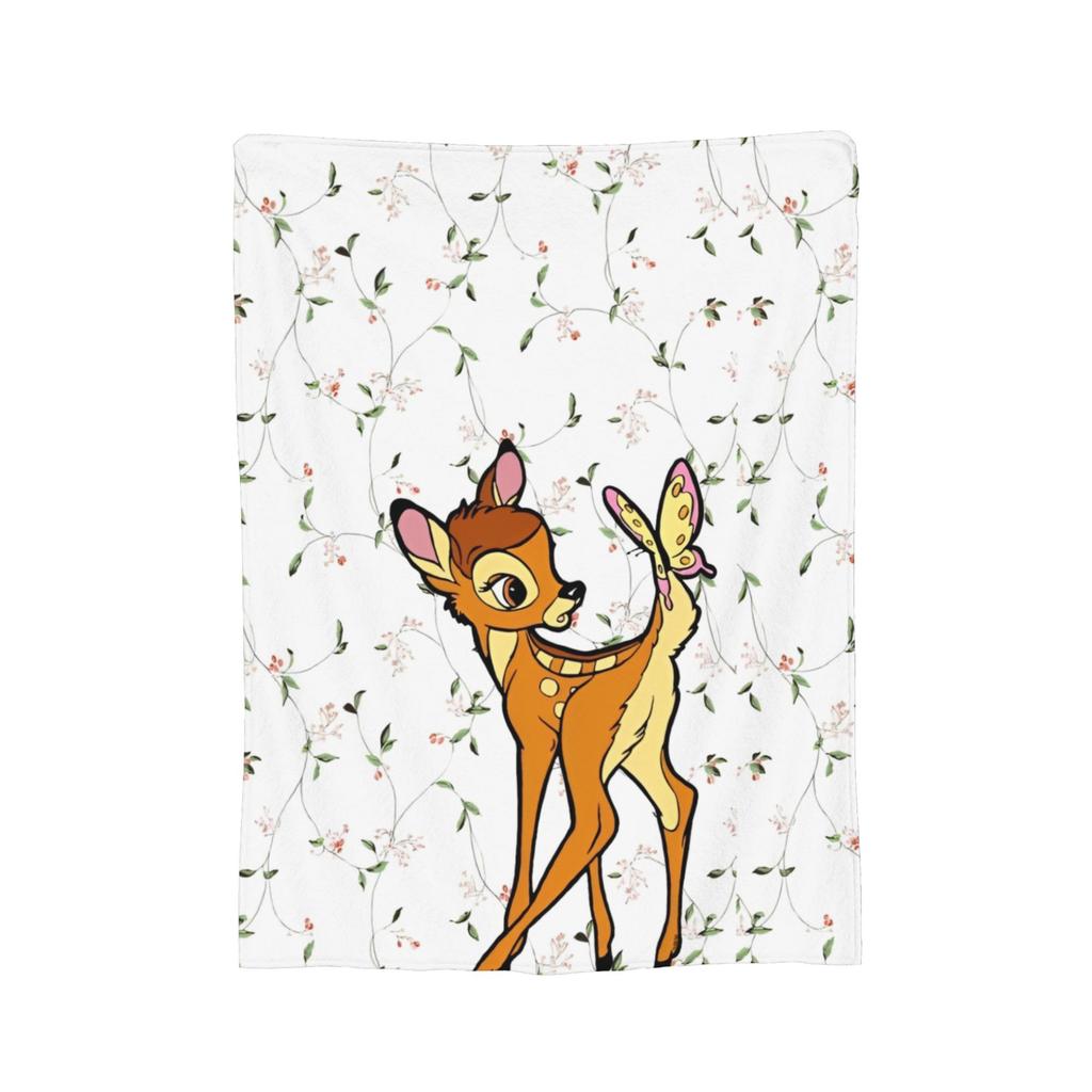Schattige Bambi deken Cartoon Hert Flanellen Plaid Zomer Airconditioning Decoratie Zacht Warm Bedspreien,