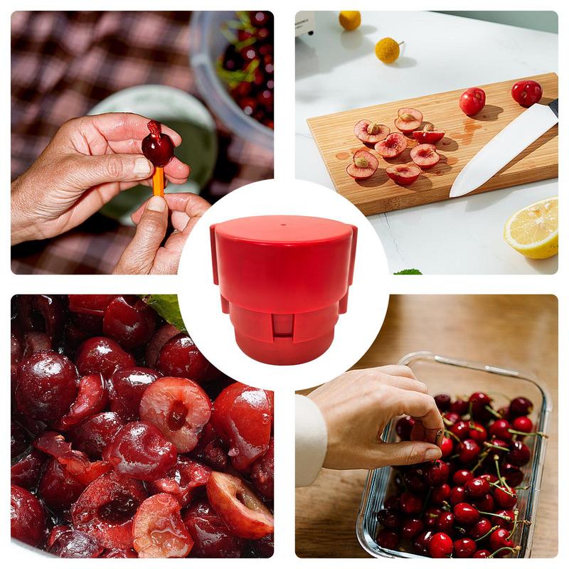 Cherry Pitter Tool Multiple Cherries 6 In 1 Portable Push-Down Cherry Pitter Corer Tool Fruit Core Remover For Home Use Chef
