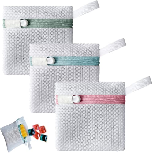 Seiunn Small Laundry Net, Mini (3-Piece Set) - Detergent Net, Powdered Soap Net, Magnesium Laundry Net, Mesh, Durable, Prevents Residual Soap from Sti