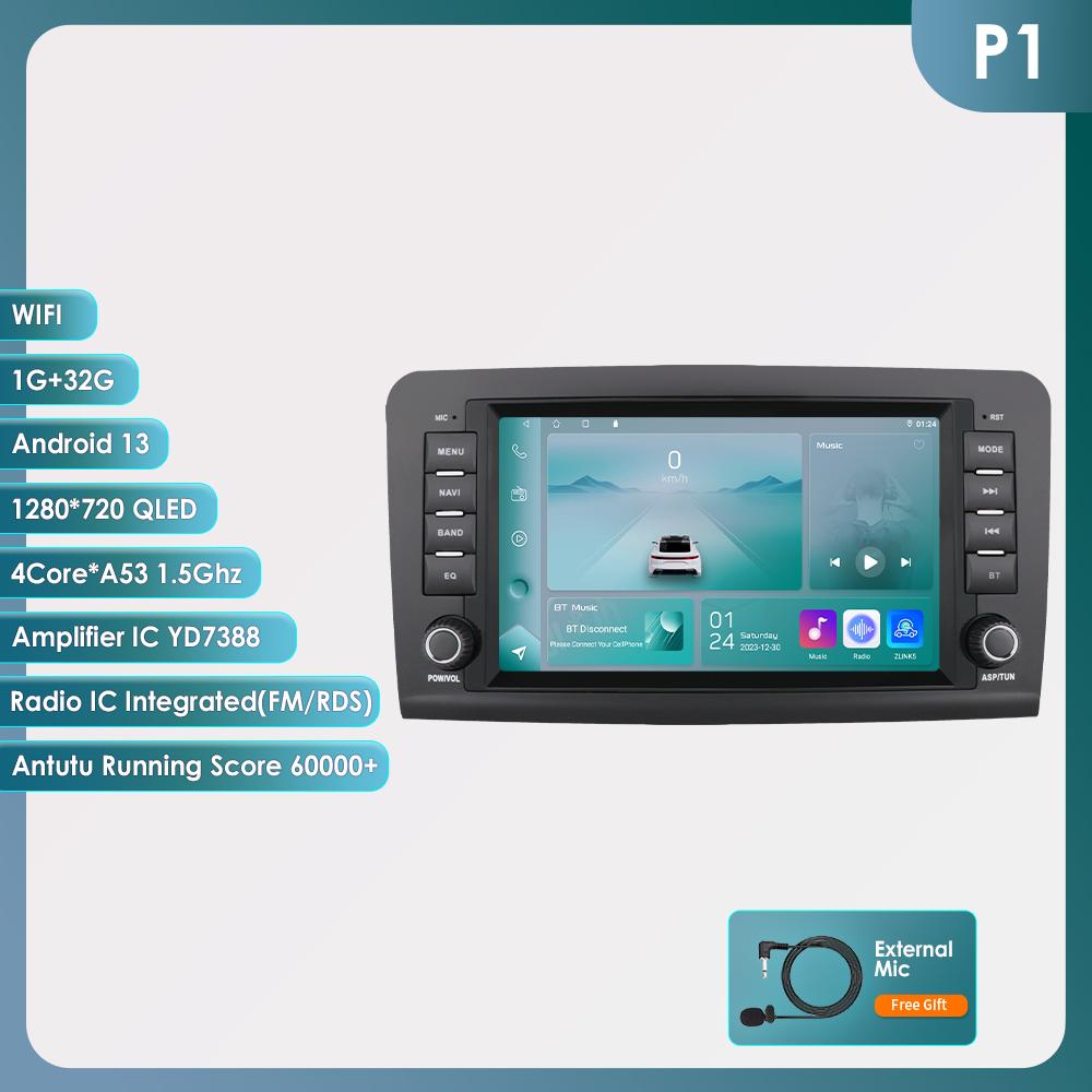 Ossuret 2Din Android 13 Car Radio for Mercedes Benz GL ML W164 ML350 ML500 X164 GL35 GL45 2005-2012 Navigation GPS Intelligent Multimedia Video WIFI
