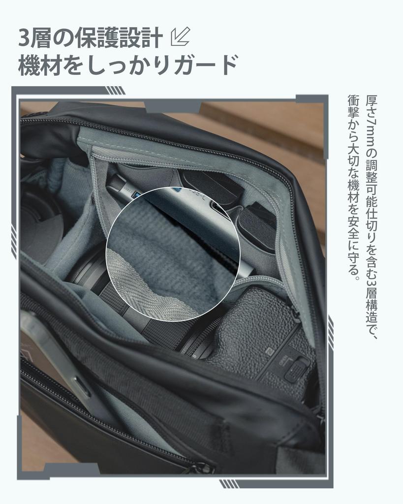Llano Borsa Fotografica Borsa a Spalla borsa utile anche dopo Borsa a Spalla per Fotocamera con finitura per treppiede Leggera 6L Verde Serie S9 per tutti i giorni [A che è