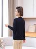 Embroidered Floral Knit Cardigan for Mothers: Stylish, Loose-Fit Wool Sweater Coat in Plus Sizes