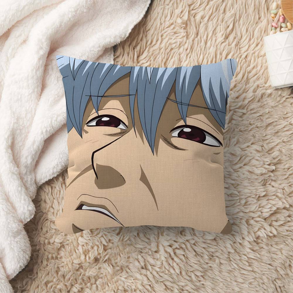 GINTAMA Funny Comedy Anime Pillow Gift Home Office Decoration Bedroom Sofa Car Cushion Cover Case 45x45