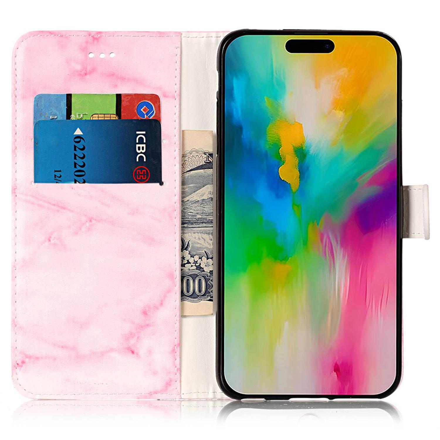 

For iPhone 16 Case Pattern Stand Leather Phone Cover Card Slots Design