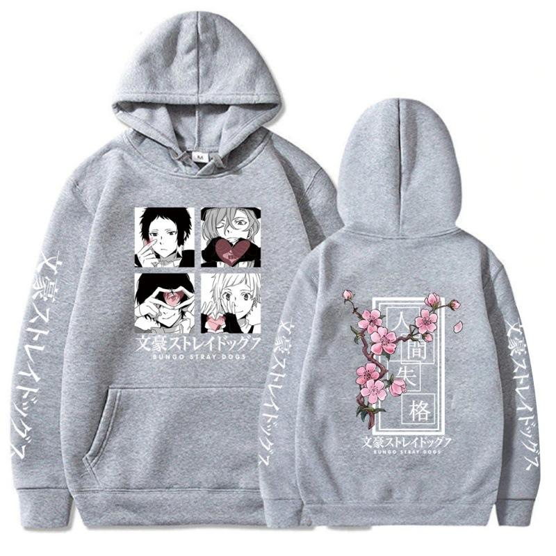 Japanse Anime Bungo Stray Dogs Hoodies Kawaii Harajuku Manga Grafische Cartoon Bedrukte Streetwear Sweatshirts Unisex Heren Pullovers Tops