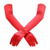 Lange elastische Seidenhandschuhe, Vintage Party Cosplay, Brautaccessoire für Damen Rot