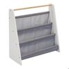 Bibliothèque Enfant Portable GINGER HOME – Rangement Livres Montessori, Bois Blanc et Gris, Étagère pour Chambre Enfant 60x25x60 cm