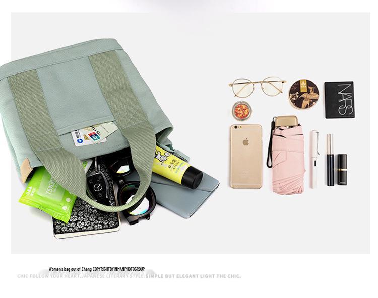 Japanische Mille-Feuille Umhängetasche - Minimalistische Canvas-Tasche mit Reißverschluss