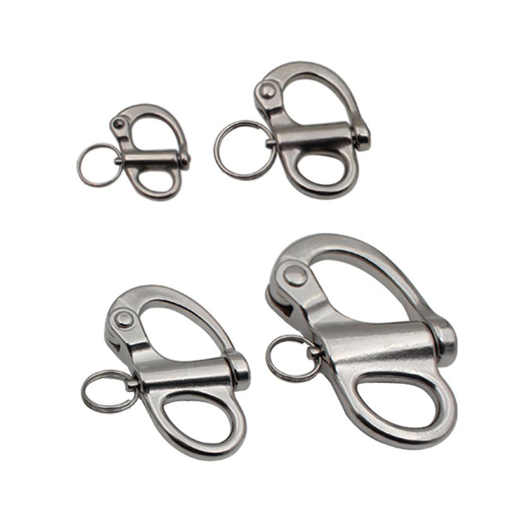 Jaw Swivel Snap Shackle Stainless Steel for Sailboats Spinnakers Halyards &Diving 35/52/69/96mm Snap Shackle