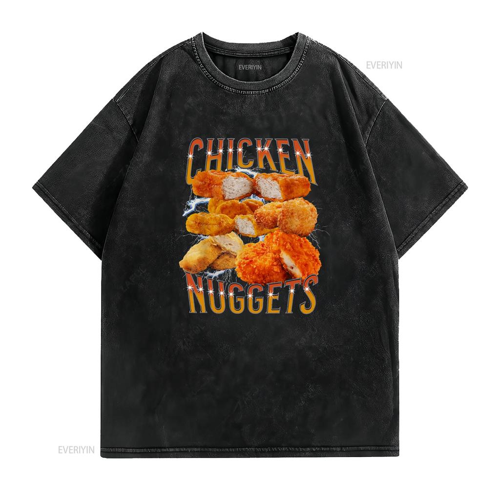 NEW LIMITED Chicken Nugget Funny Design Idea Premium T Shirt S 3XL vintage Washed Unisex graphic fashion streetwear Slightly