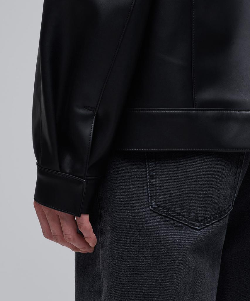 Musinsa Standard Synthetic Leather Extra Oversized Single Jacket [Black]