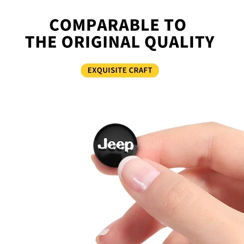 14mm Car Key Emblem Stickers Auto Door Keyhole Logo Decals For Jeep Renegade Compass Wrangler JK Patriot Grand Cherokee Rubicon AKU1