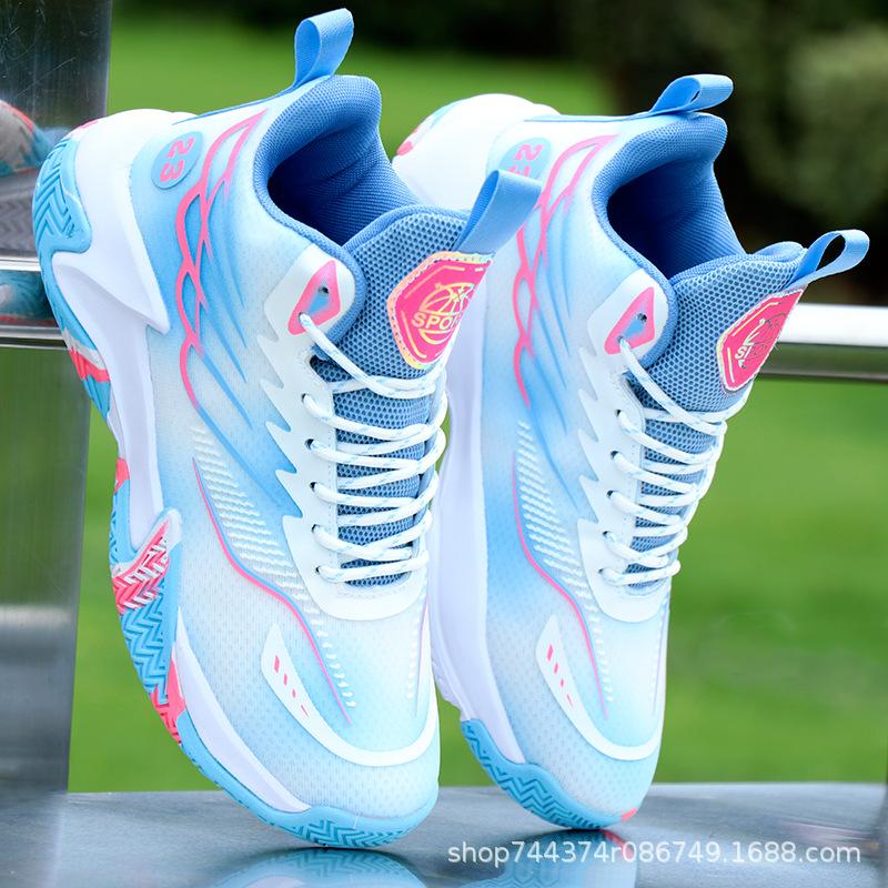 Basketball Shoes Spring and Autumn Mesh Sports Shoes High-top Shoes Non-slip Solid Soft-soled Running Shoes Trendy Style