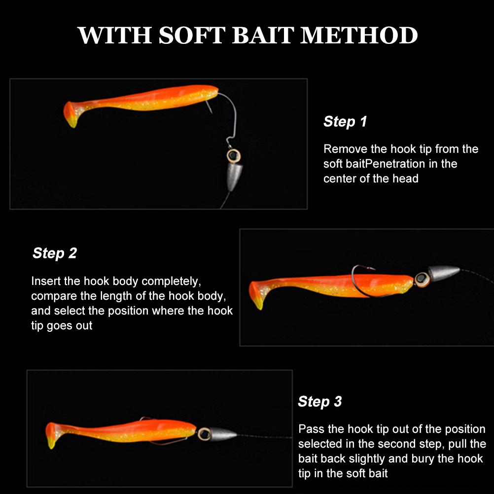 Texas Rigs zum Bassangeln mit Gewichten, Haken, Rigged Line Kit, Angelgerät